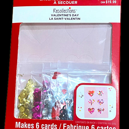 Recollections Valentine's Day Shaker Card Making Kit Makes 6 Cards