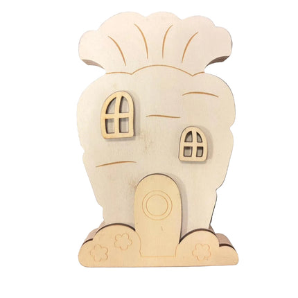 Make Market DIY Wooden Décor – Carrot House Cutout (8" Height × 5" Width)