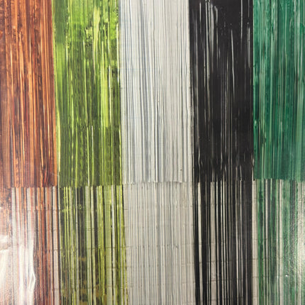 Halloween Tinsel Backdrop – Metallic Fringe Party Decoration (2 Sizes Included)