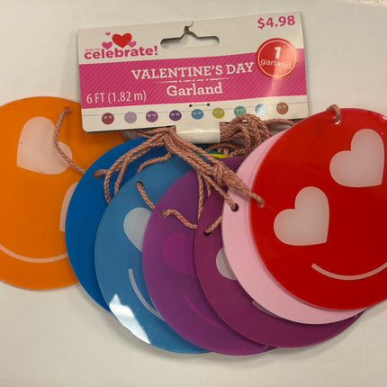 Valentine’s Day Smiley Face Garland-6ft