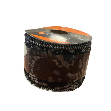Celebrate it Halloween Skull and Pattern Wired Ribbon 2.5inx18ft