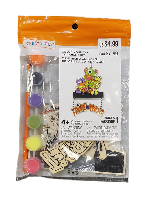 CREATEOLOGY, HALLOWEEN, COLOR YOUR WAY ORNAMENT KIT, TRICK OR TREAT