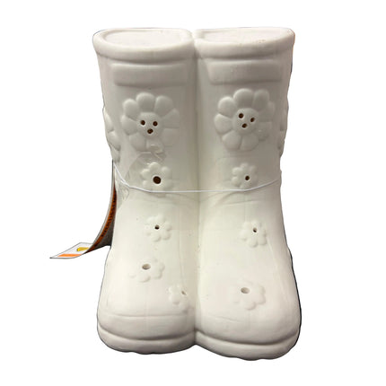 Make Market DIY LED Ceramic Décor – Rain Boots Lantern (7" Height × 4" Width)
