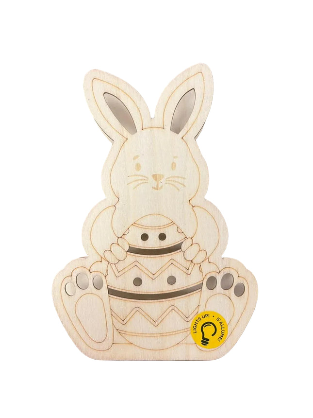 Make Market Light‑Up Wooden Bunny Décor