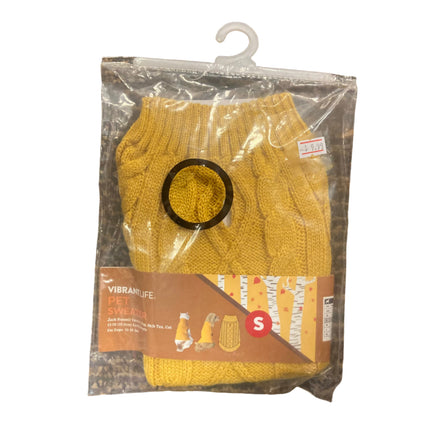 Vibrant Life Yellow Pet Sweater 13in 10-20LB S