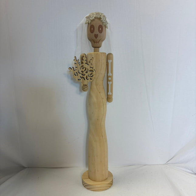 DIY Skeleton Bride Wood Nutcracker 20 in