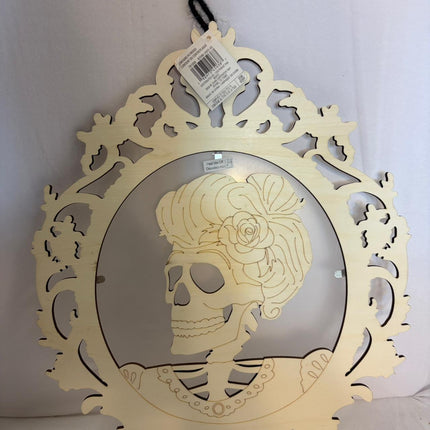 Halloween Skeleton Lady Portrait Wall Frame 16 x 13 in