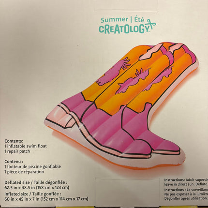 Creatology Summer Inflatable Swim Float – Cowboy Boots Design