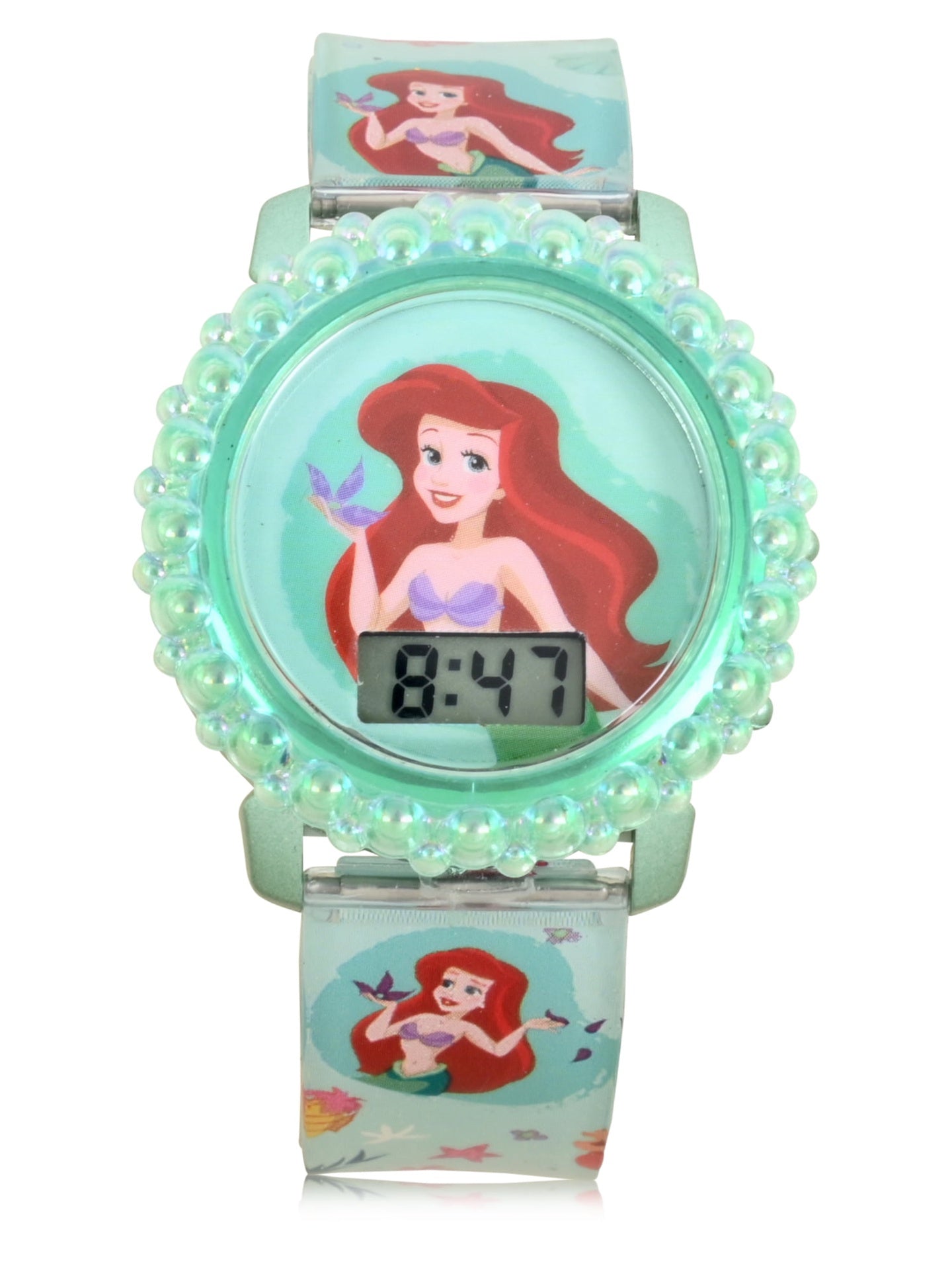 Disney Princess Ariel Child Unisex LCD Wristwatch with Silicone Strap in Light Blue (PN4389WM)