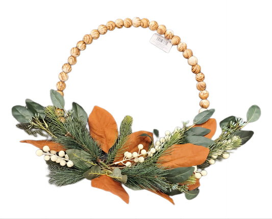 ASHLAND HOOP WREATH, CHRISTMAS WHITE BERRIES 16 IN