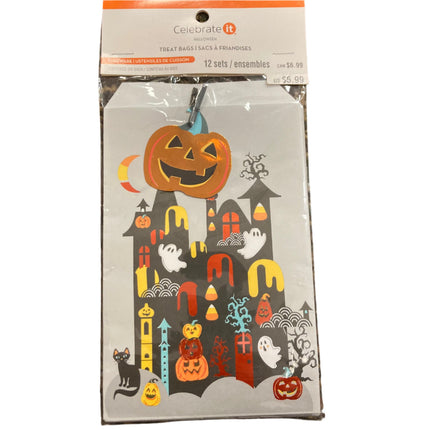 Celebrate it Halloween Treat Bags with Pins and Tags 10x5in