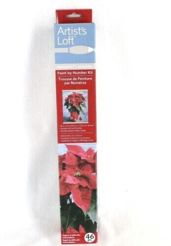 Artists Loft Paint by Number Kit Poinsettia Intermediate Difficulty 16" x 20"