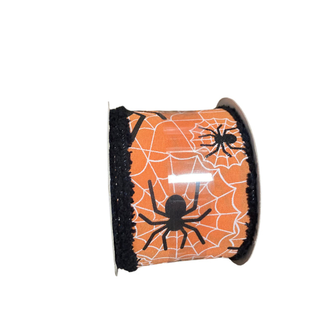 Celebrate it Halloween Spider Orange Wired Ribbon 25 ft