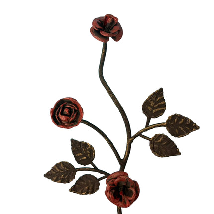Metal Rose Branch Table Décor – Rustic Floral Accent (11" x 7")