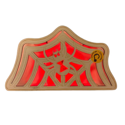 Light-Up Spider Web Wooden Décor – DIY Halloween Craft (7.5" x 4")