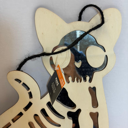Skeleton Cat Wood Wall Décor 11.5 x 8 in