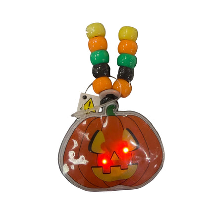 Light-Up Pumpkin Necklace – Halloween Glow Accessory
