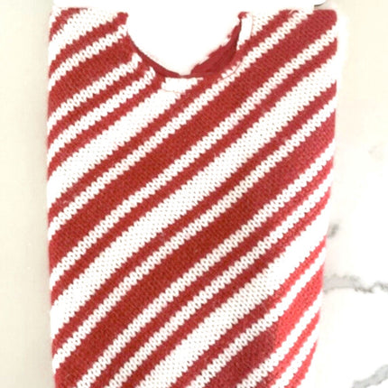 18" Red & White Striped Mini Christmas Tree Skirt