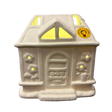 Make Market DIY LED Ceramic Décor – House Lantern (6" Height × 5" Width × 4" Depth)