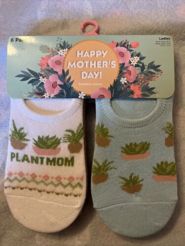 Women happy mothers day plant mom socks Size 9-11 Shoe Size 5-10