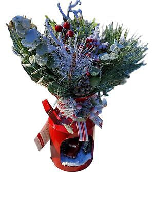 LED Floral Christmas Tabletop Decor with Pine