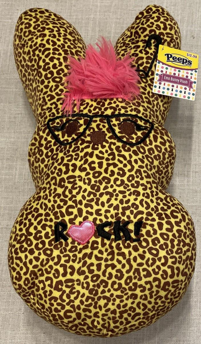 Peeps Emo Bunny Plush – 14 Inch Leopard Rocker