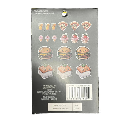 Cute Food Wooden Craft Shapes – DIY Snack Theme Set (18 Pieces)