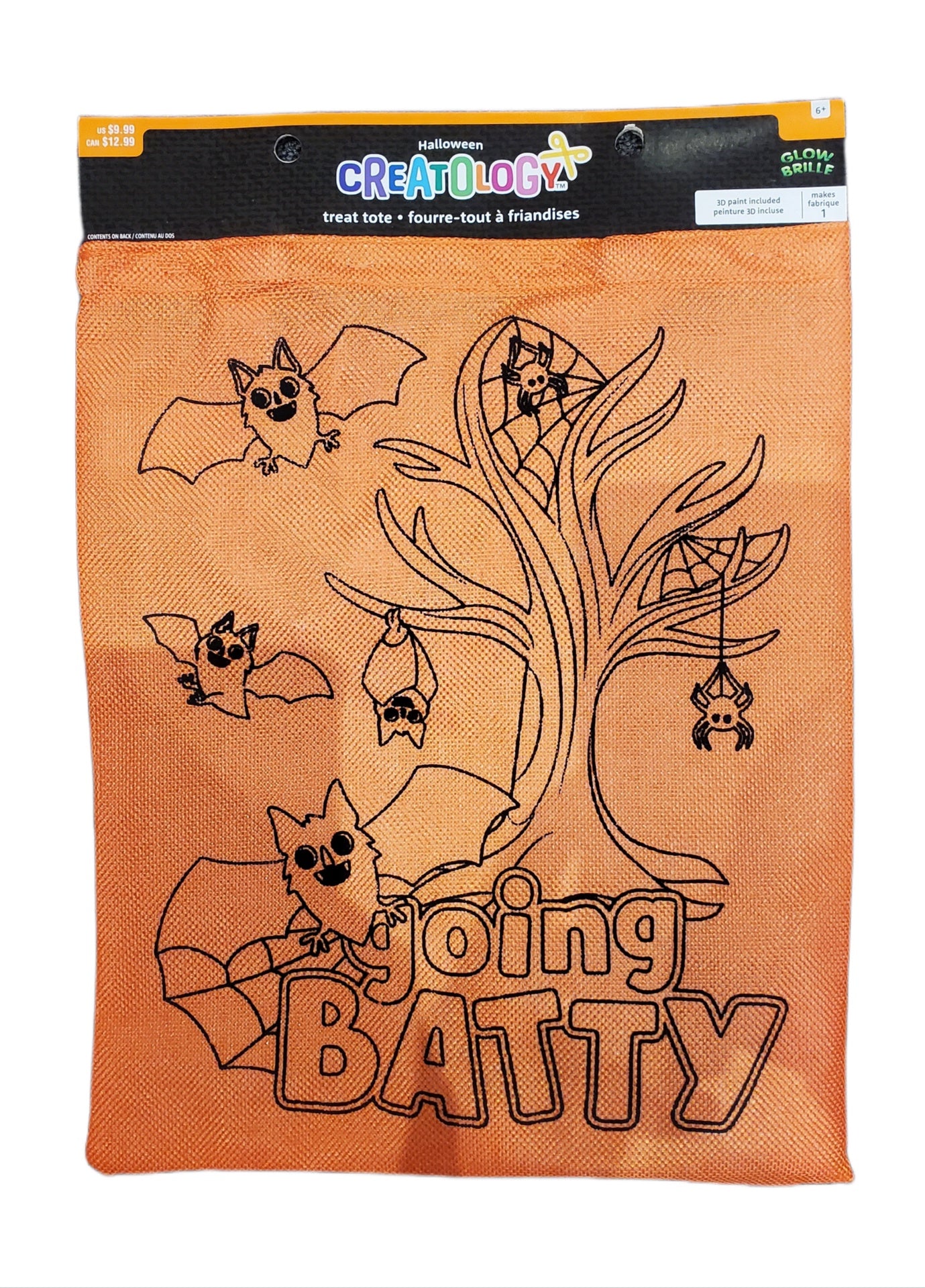 CREATOLOGY, HALLOWEEWN TREAT TOTE 3D PAINT INCLUDED 11" X 13.75"