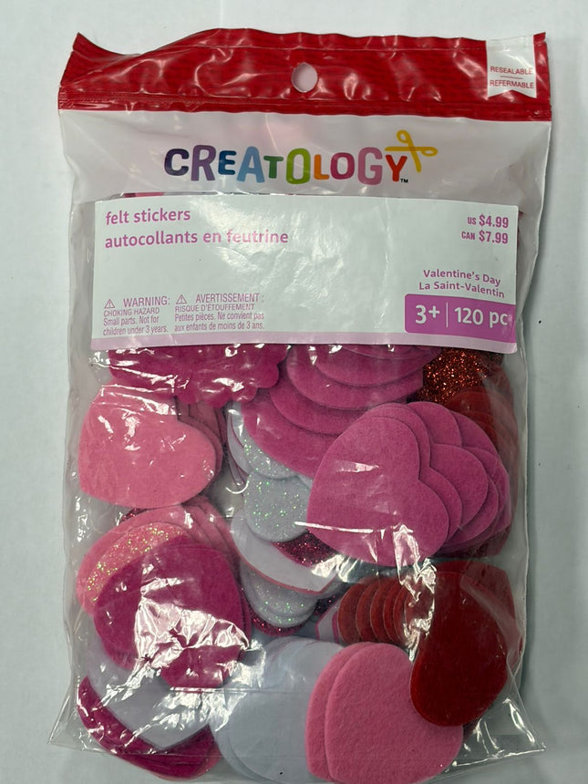 Creatology Valentine's Felt Stickers 120 Pcs