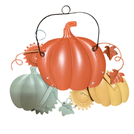 Celebrate Togethet Happy Fall Pumpkins Metal Wall Decor 13x16in