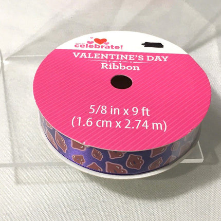 Valentine’s Day Lips Design Ribbon by Way to Celebrate - 5/8 inch * 9 ft