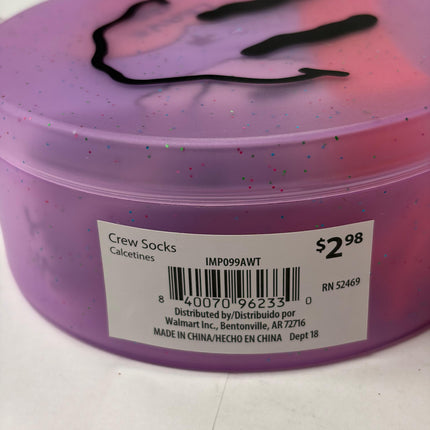 Valentine's Day Crew Socks In Reusable Plastic Container