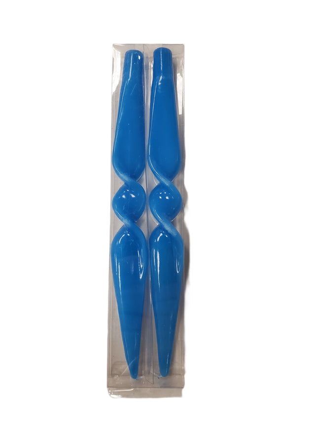 Blue Neon Taper Candles, Unscented - 2pc Set
