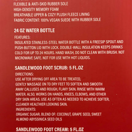 Aero NY Men’s 4-Piece Slipper, Water Bottle &amp; Foot Care Gift Set