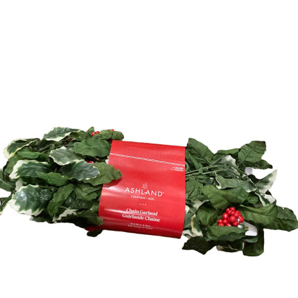 Ashland Christmas Red Berry and Bow Chain Garland 6ft