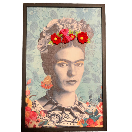 Ashland Frida Kahlo Blue Background Wall Decor 18x12in