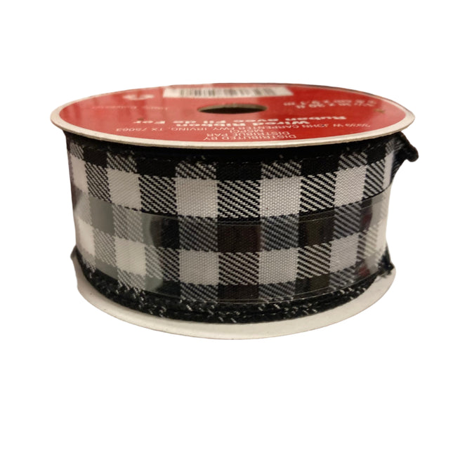 Celebrate it Christmas Black and White Squares 1.5inx20ft