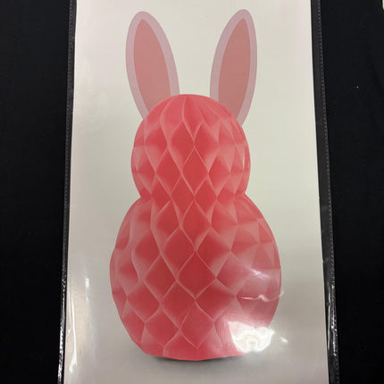 Celebrate It Easter Medium Honeycomb Bunny – Light Pink – 9.3" W × 18" H
