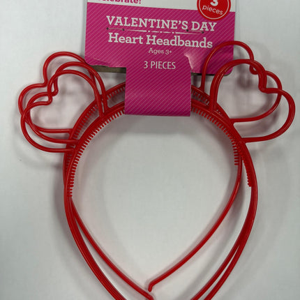 Valentine’s Day Heart Headbands- 3 Pcs
