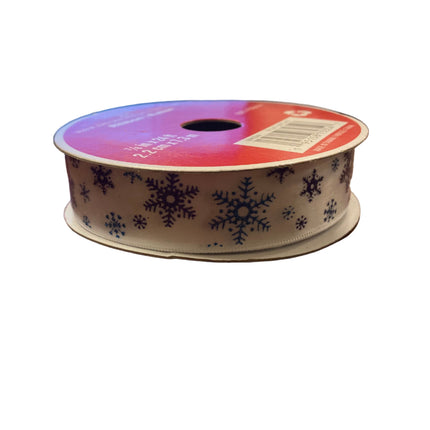 Blue Snowflake Christmas Ribbon 7/8" x 24ft