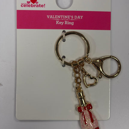 Valentine’s Day Champagne Bottle Key Ring