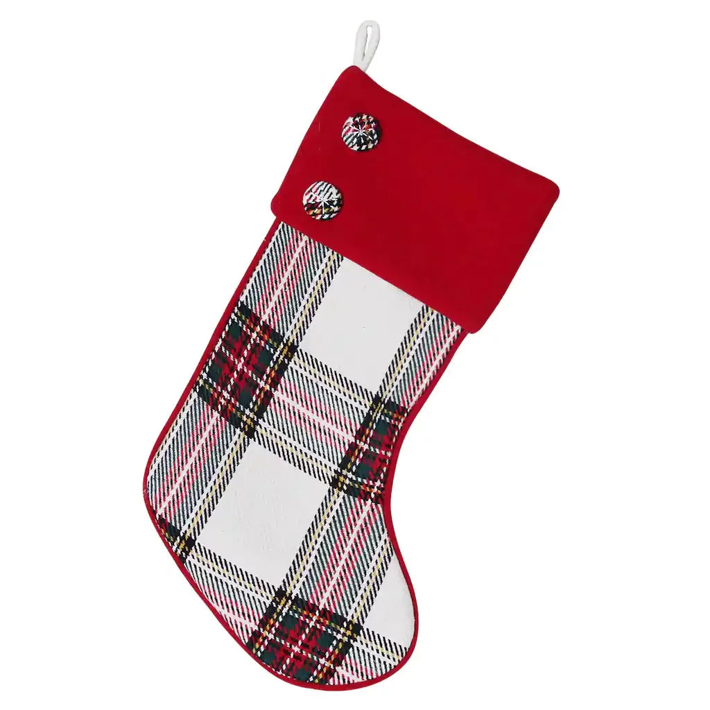 Ashland Christmas 20" Stockings Red White Green Plaid Fast Free Shipping NWT