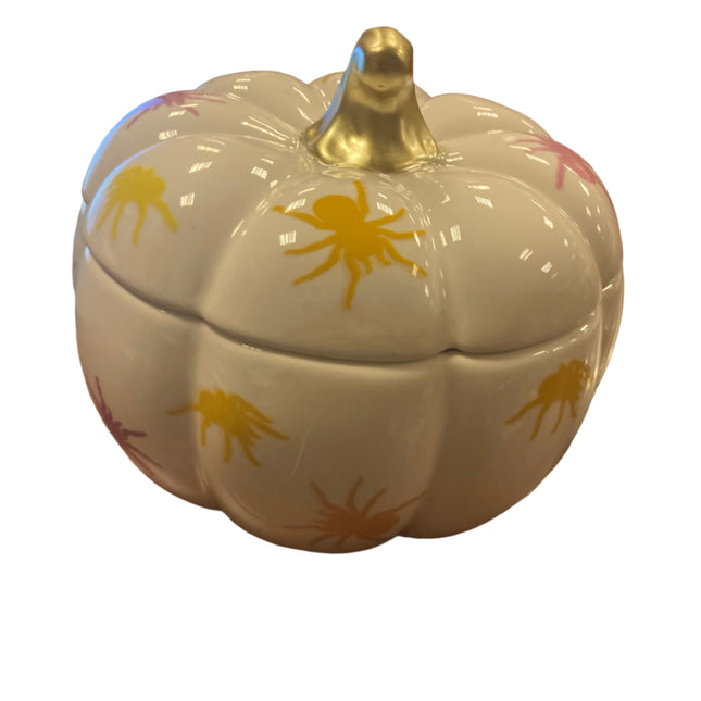 Ashland Halloween Spider Ceramic Bowl with Lid 6x4in