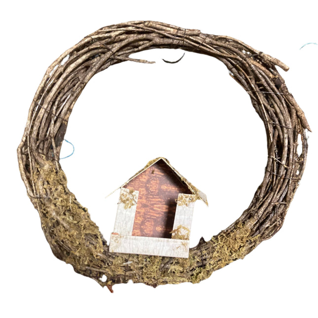 Ashland Fall Wreath with Bird House 16.3in Diam