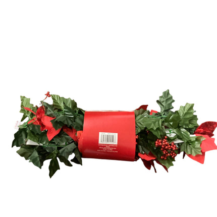 Ashland Christmas Red Poinsettia with Berry Chain Garland 6ft