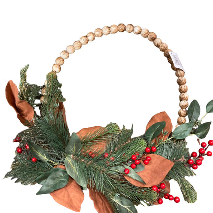 Ashland Christmas Hoop Wreaths with Leaves 17in