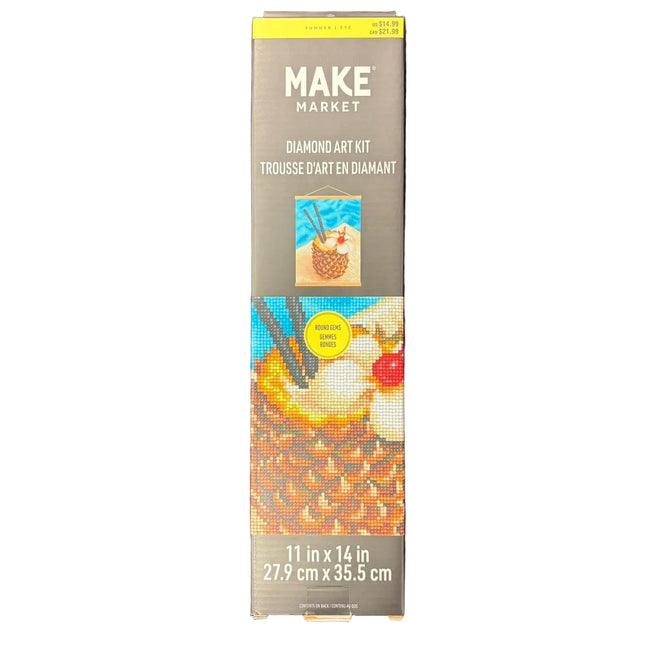Pineapple Drink Diamond Art Kit with Frame – 11" x 14" DIY Craft