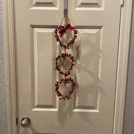 Valentine’s Day Heart Berry Garland with Red Ribbon by Celebrate It