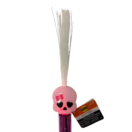 Light-Up Skull Fiber Optic Wand – Color Changing Halloween Toy