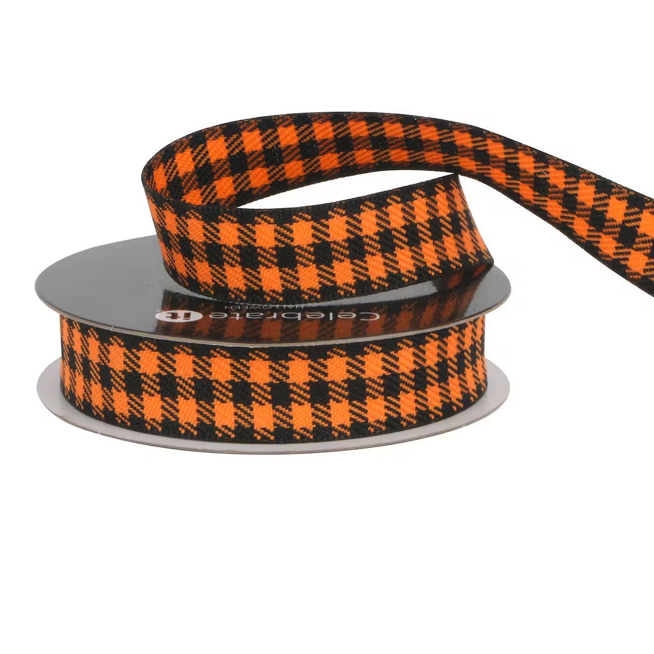 5/8" x 3yd. Black & Orange Check Ribbon by Celebrate It® Halloween